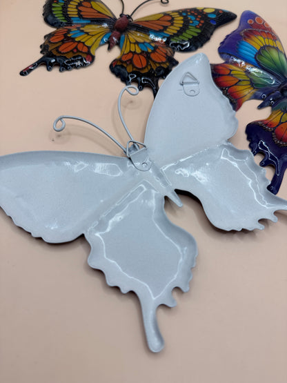 Set of 3 Colourful Metal Butterfly Wall Decorations