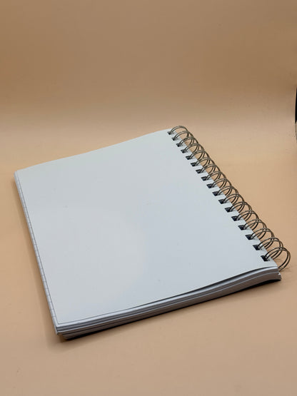 “R” Blue Spiral Notebook with Sports & Music Design