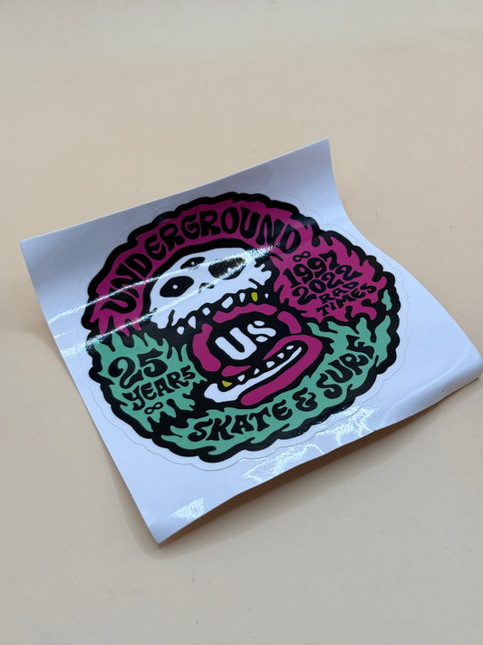 Underground Skate & Surf 25 Years Sticker Decal