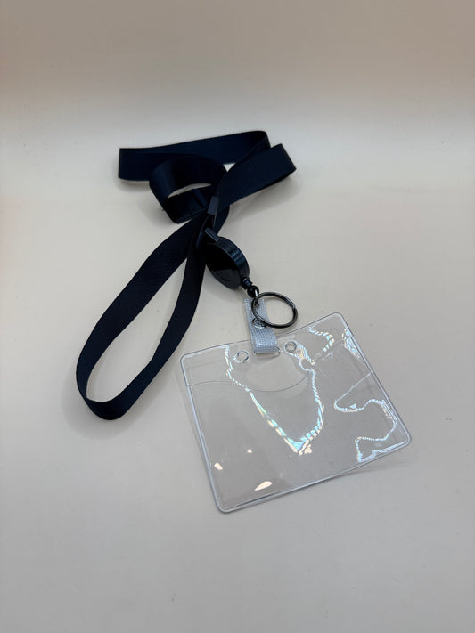 Retractable ID Badge Holder Lanyard with Clear Card Sleeve