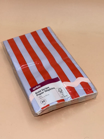 Anko Bold Stripe Paper Napkins 20 Pack