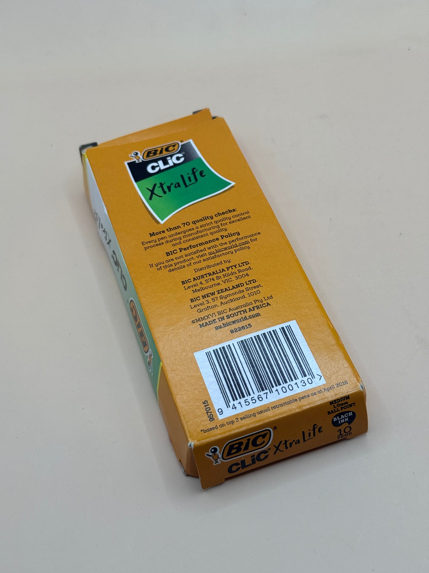 BIC Clic Xtra Life Retractable Ballpoint Pens 10 Pack Black Ink