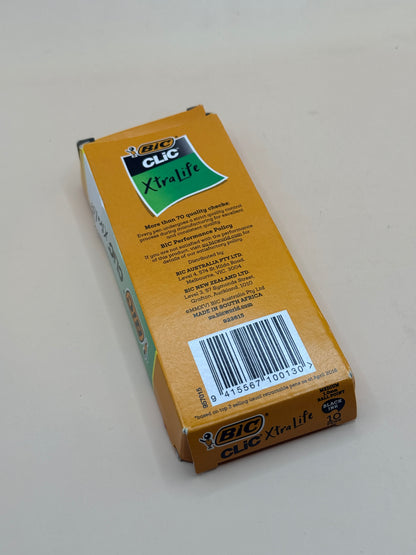 BIC Clic Xtra Life Retractable Ballpoint Pens 10 Pack Black Ink