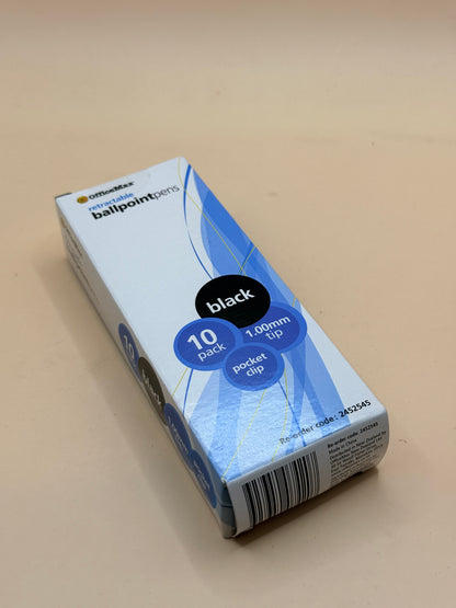 OfficeMax Retractable Ballpoint Pens 10 Pack Black Ink