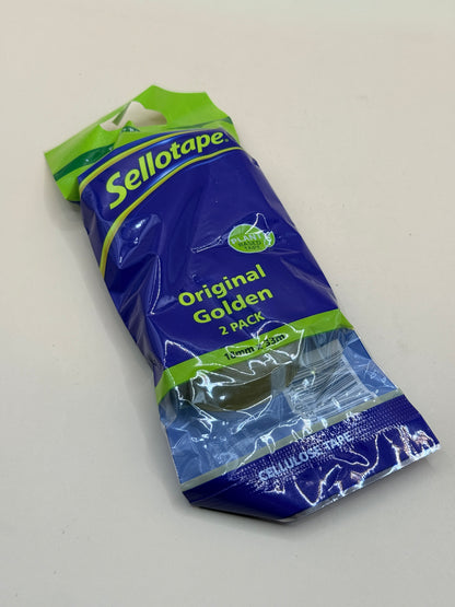 Sellotape Original Golden Tape 2 Pack 18mm x 33m