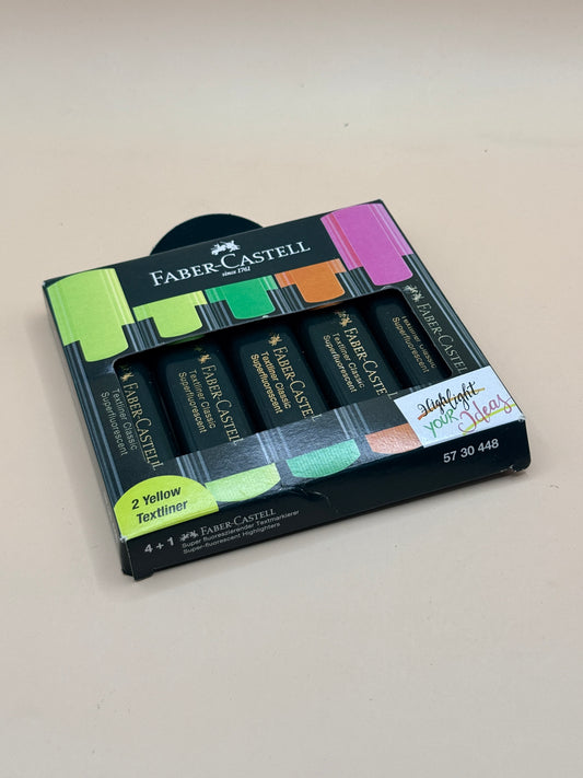 Faber-Castell Superfluorescent Highlighter 5pc Set