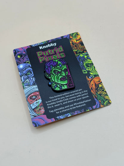 Knobby Putrid Pixels Enamel Pin