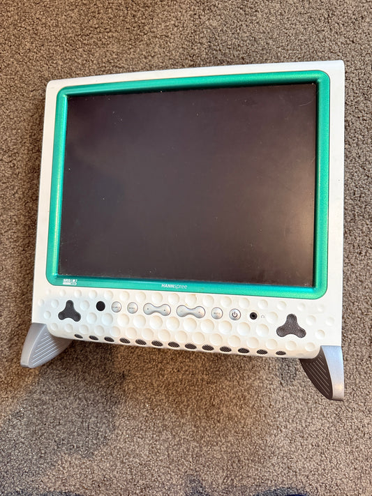 Hannspree T153 15" LCD TV Monitor White & Green Retro Desktop Display