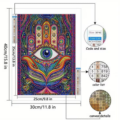 30x40cm Palm & Eye Diamond Art Kit