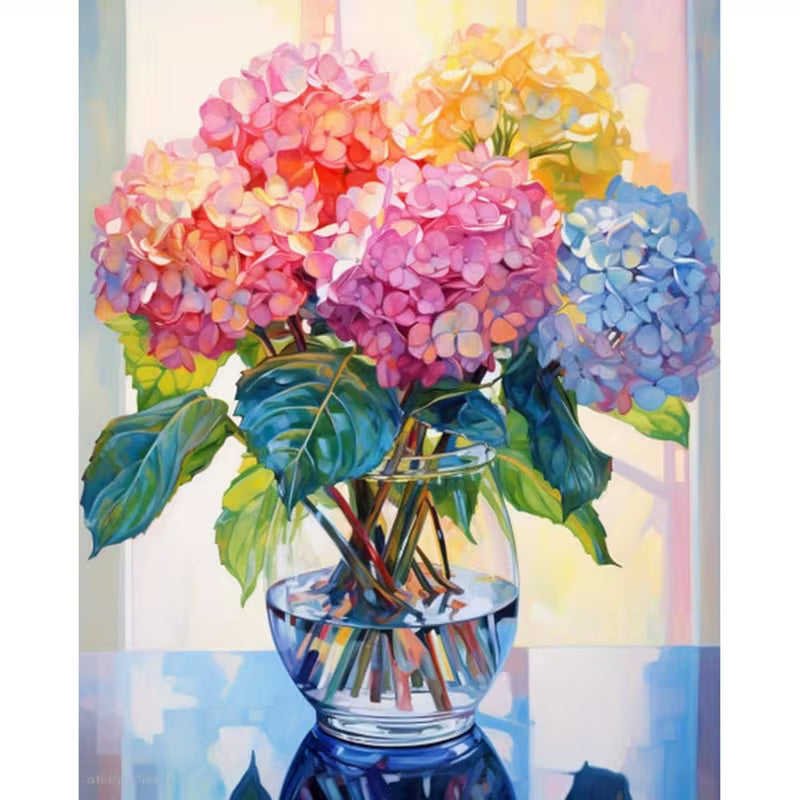 30x40cm Hydrangea Vase Diamond Art Kit