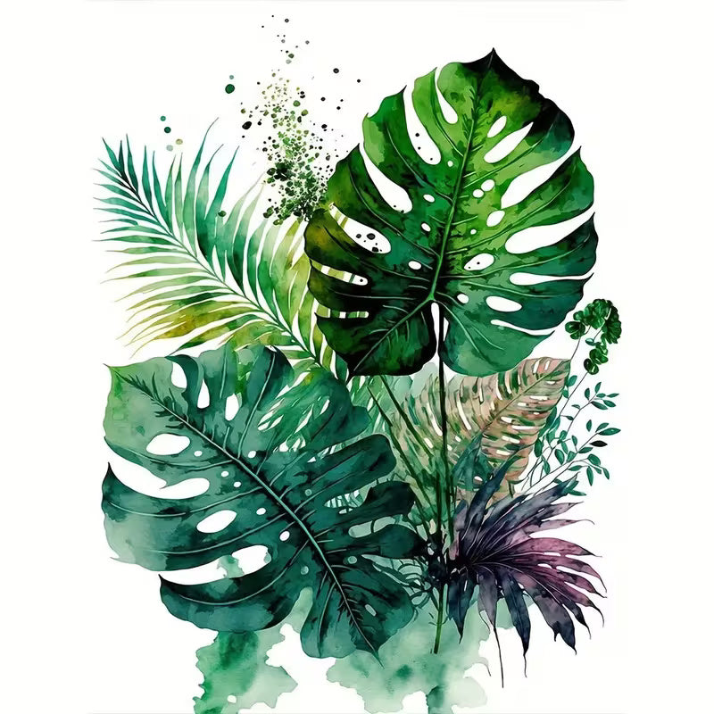 30x40cm Tropical Leaf Diamond Art Kit
