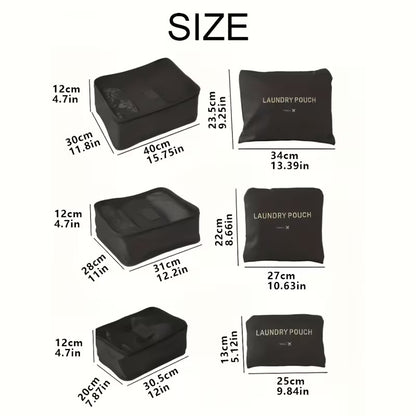 6pc Oxford Cloth Travel Storage Bag Set