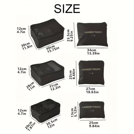 6pc Oxford Cloth Travel Storage Bag Set