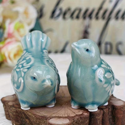 Blue Ceramic Bird Ornaments