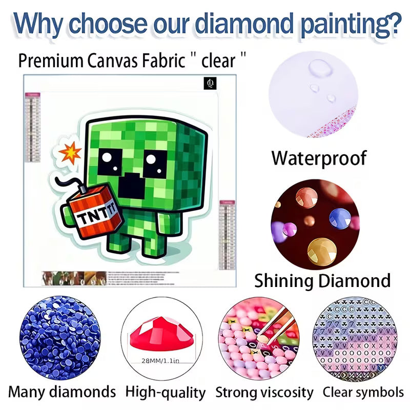 20x20cm Minecraft Diamond Art Kit