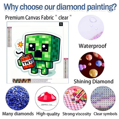 20x20cm Minecraft Diamond Art Kit