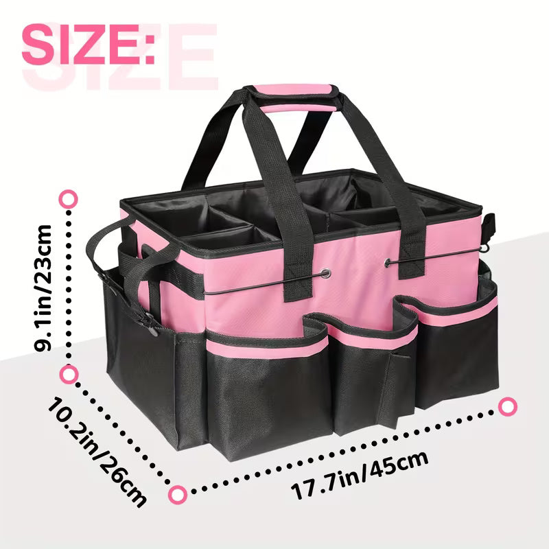 Pink Cleaning Caddy Organizer Bag