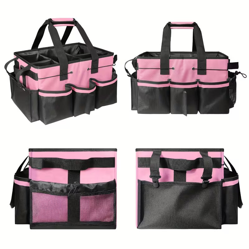 Pink Cleaning Caddy Organizer Bag