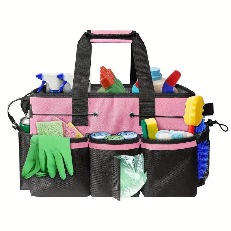 Pink Cleaning Caddy Organizer Bag