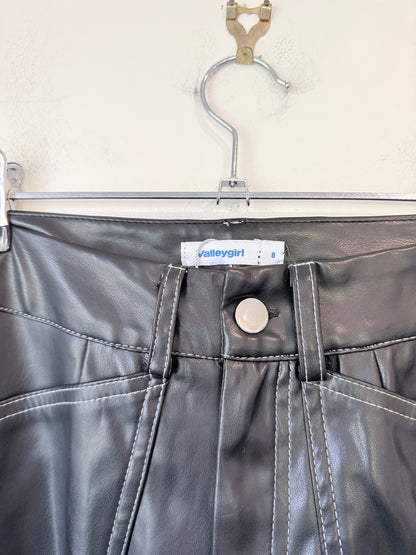 Valleygirl Faux Leather Cargo Pants Size 8