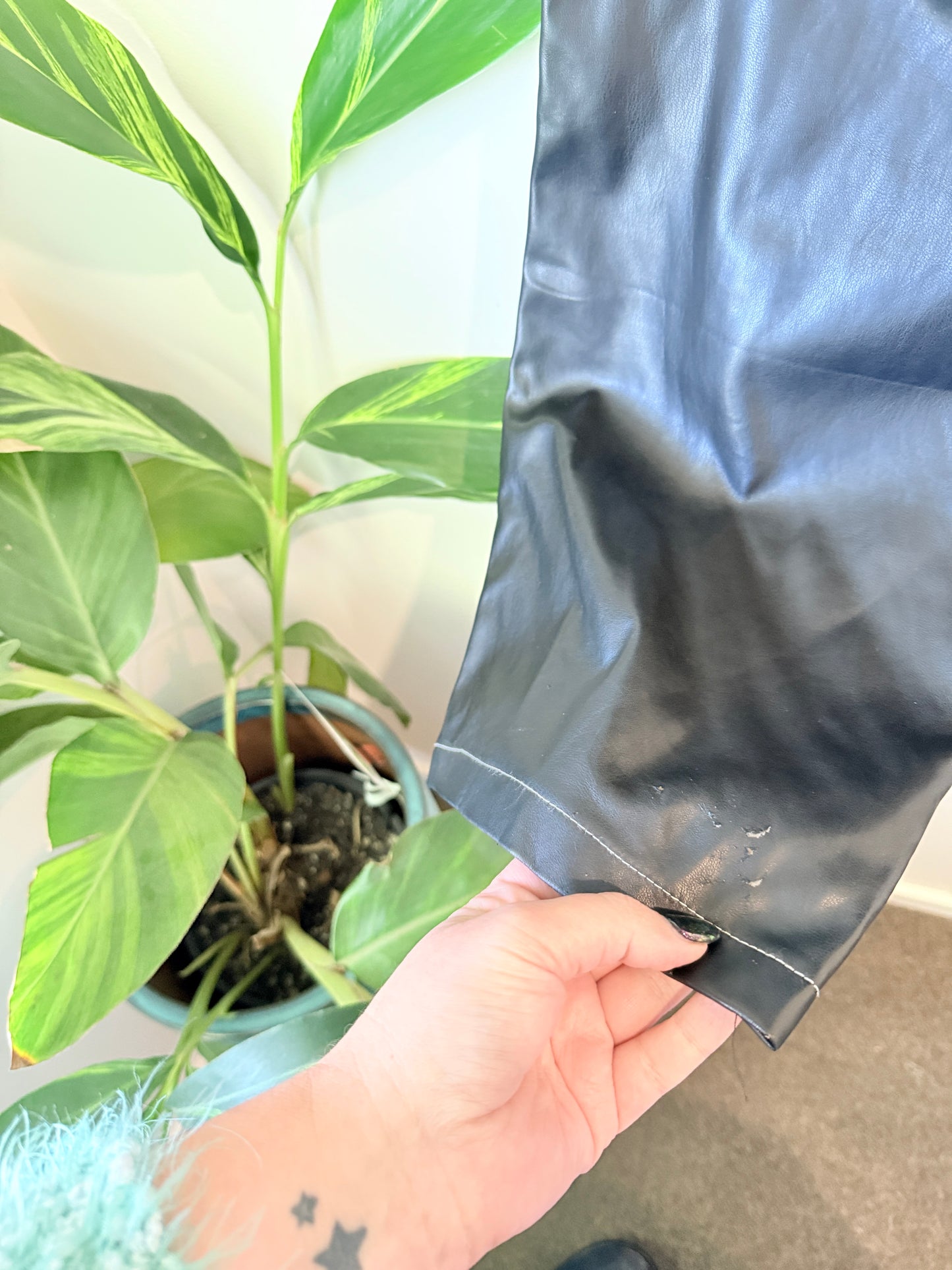 Valleygirl Faux Leather Cargo Pants Size 8