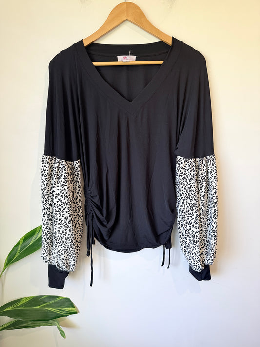 Charlo Balloon Sleeves Jersey Top Size 12