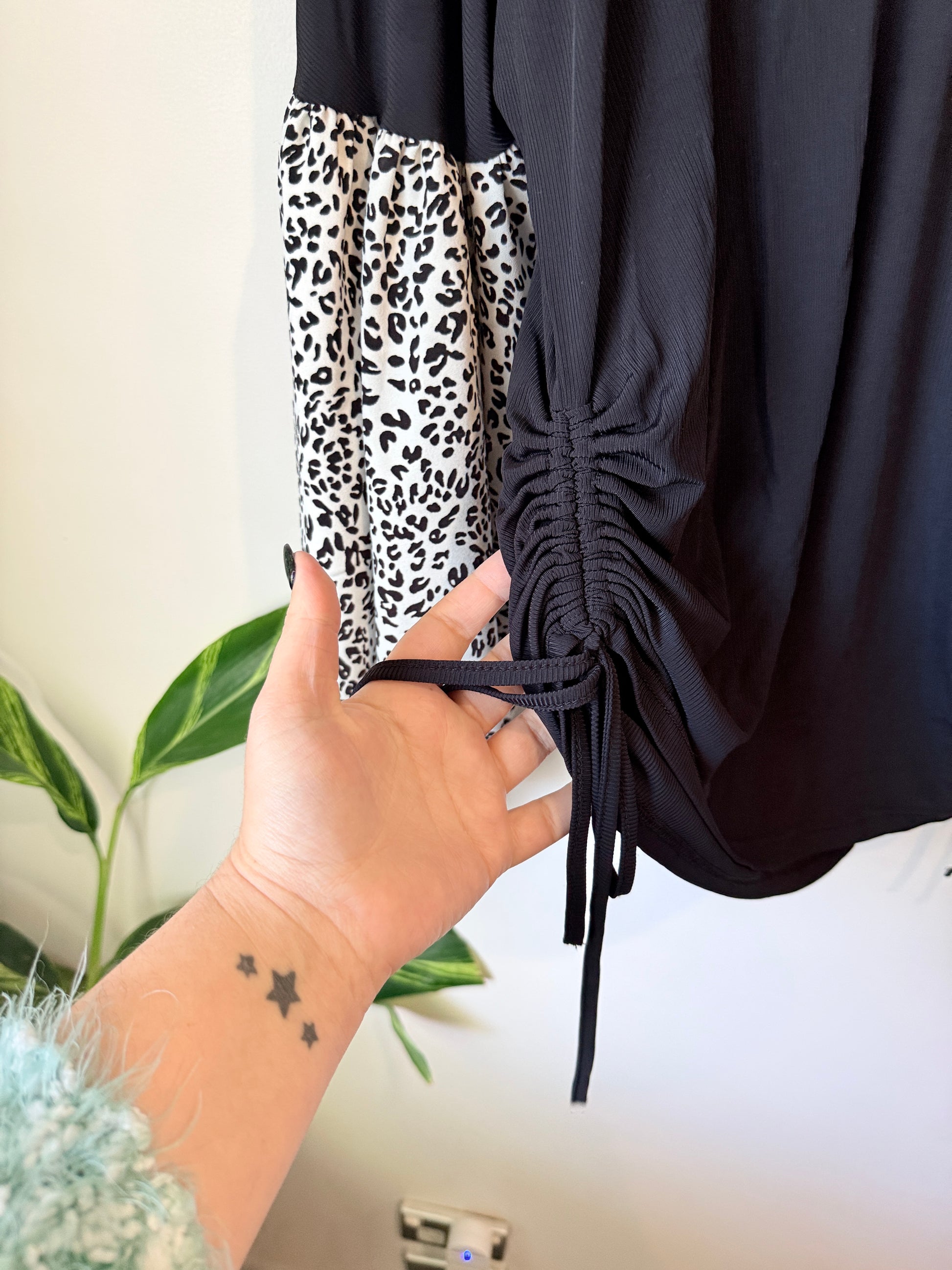 Charlo Balloon Sleeves Jersey Top Size 12