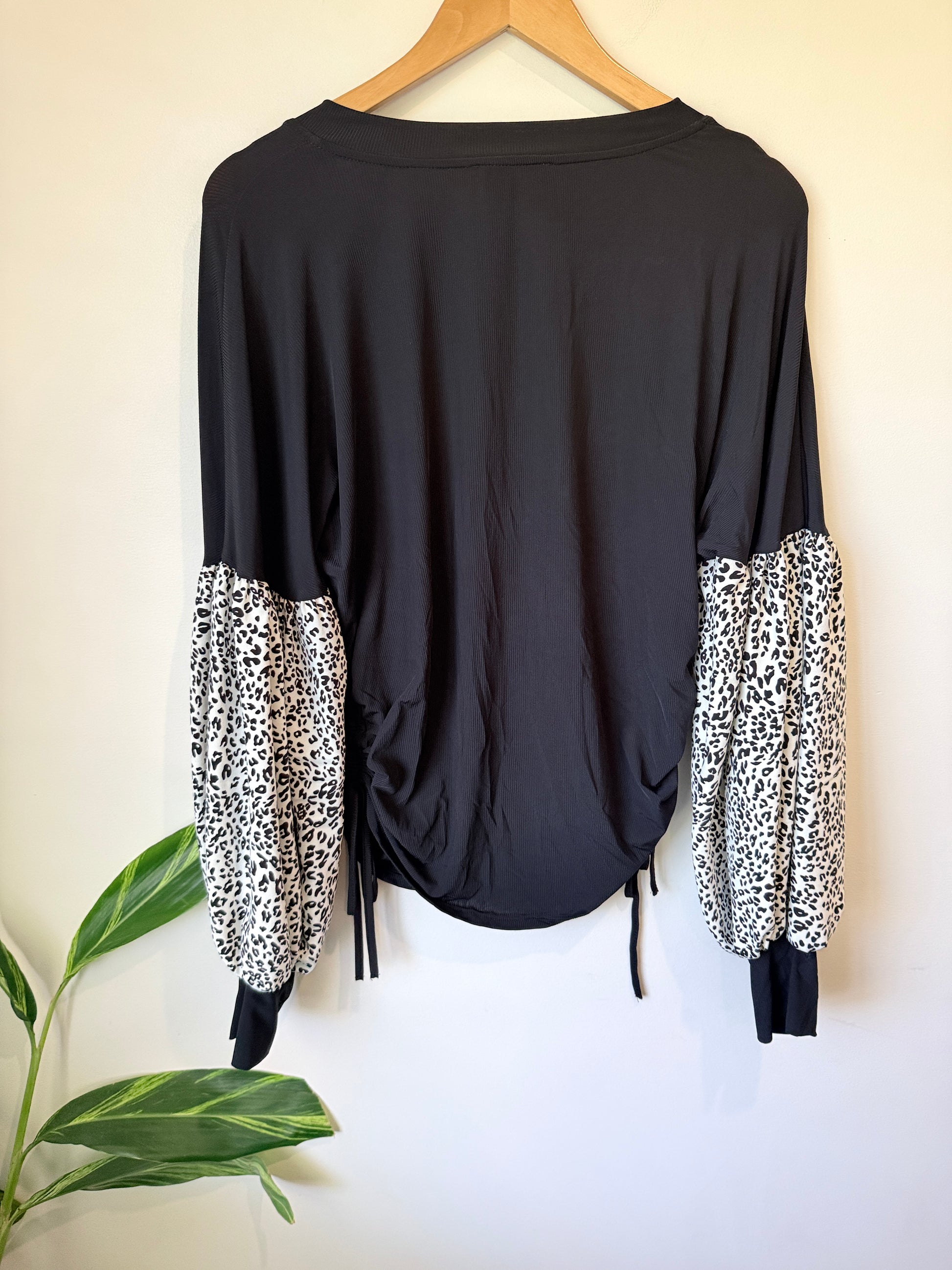 Charlo Balloon Sleeves Jersey Top Size 12