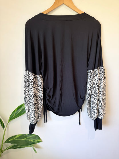 Charlo Balloon Sleeves Jersey Top Size 12