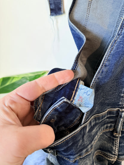 Lotus Jeans Denim Ankle Length Dungarees Size 28 | Waist: 72cm