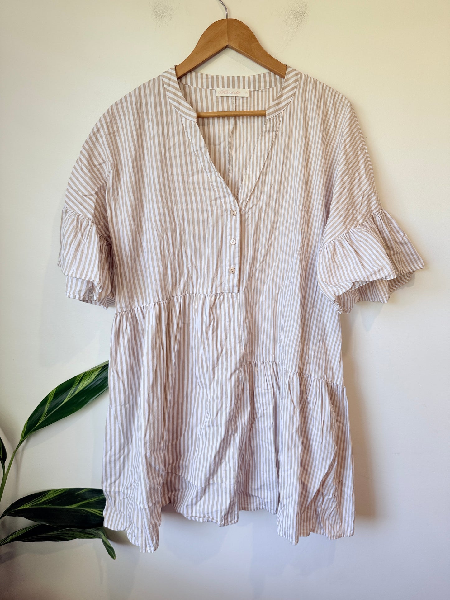 Miracle Striped Mini Dress Size 14