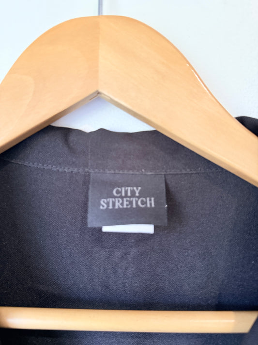 City Stretch Short Sleeve Black Blazer Size 14