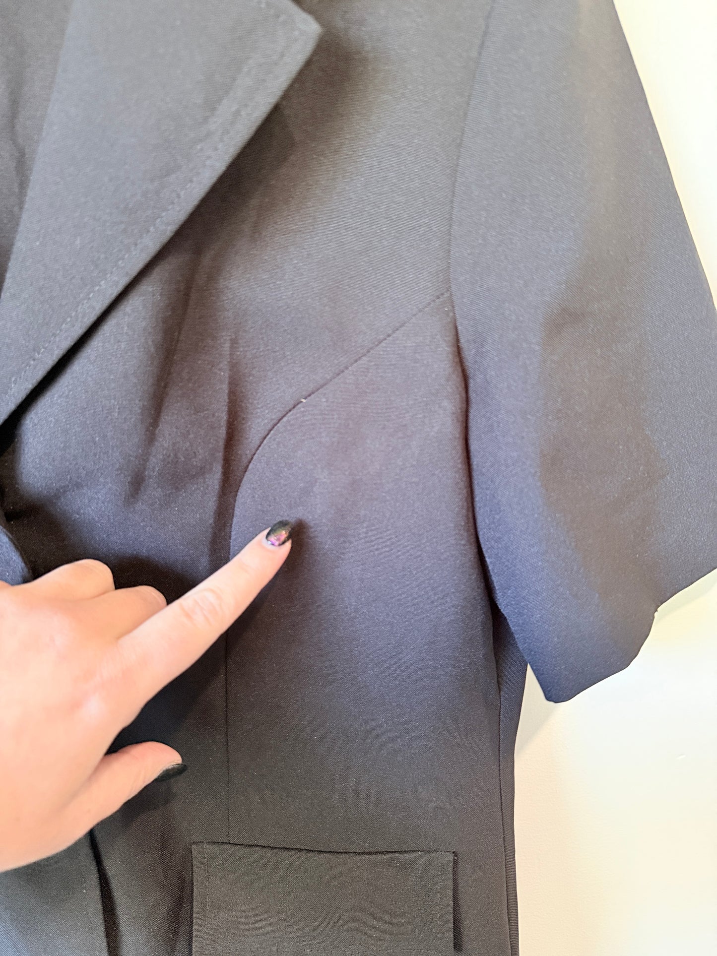 City Stretch Short Sleeve Black Blazer Size 14
