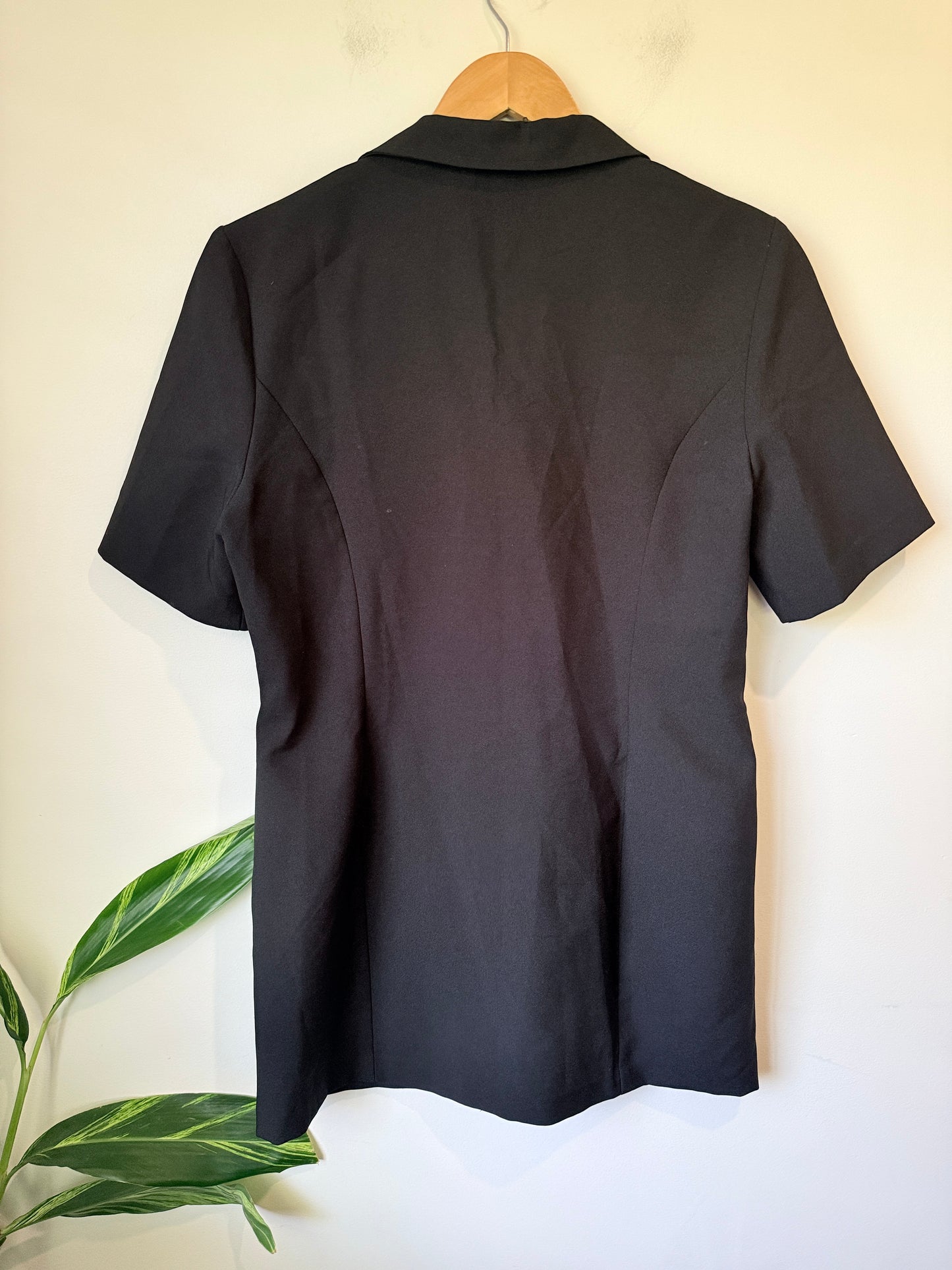 City Stretch Short Sleeve Black Blazer Size 14