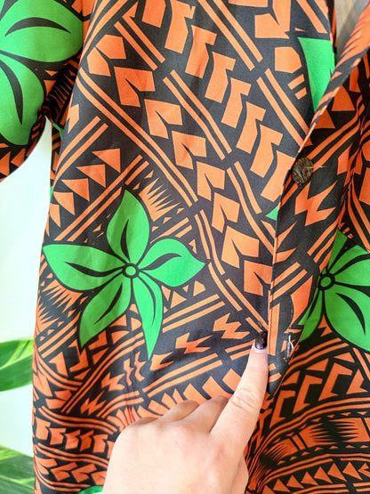 South Pacific Y & Q Tribal Hawaiian Shirt Size M