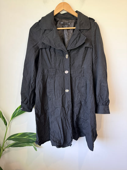 Dotti Button-up Front Trench Coat Size 12