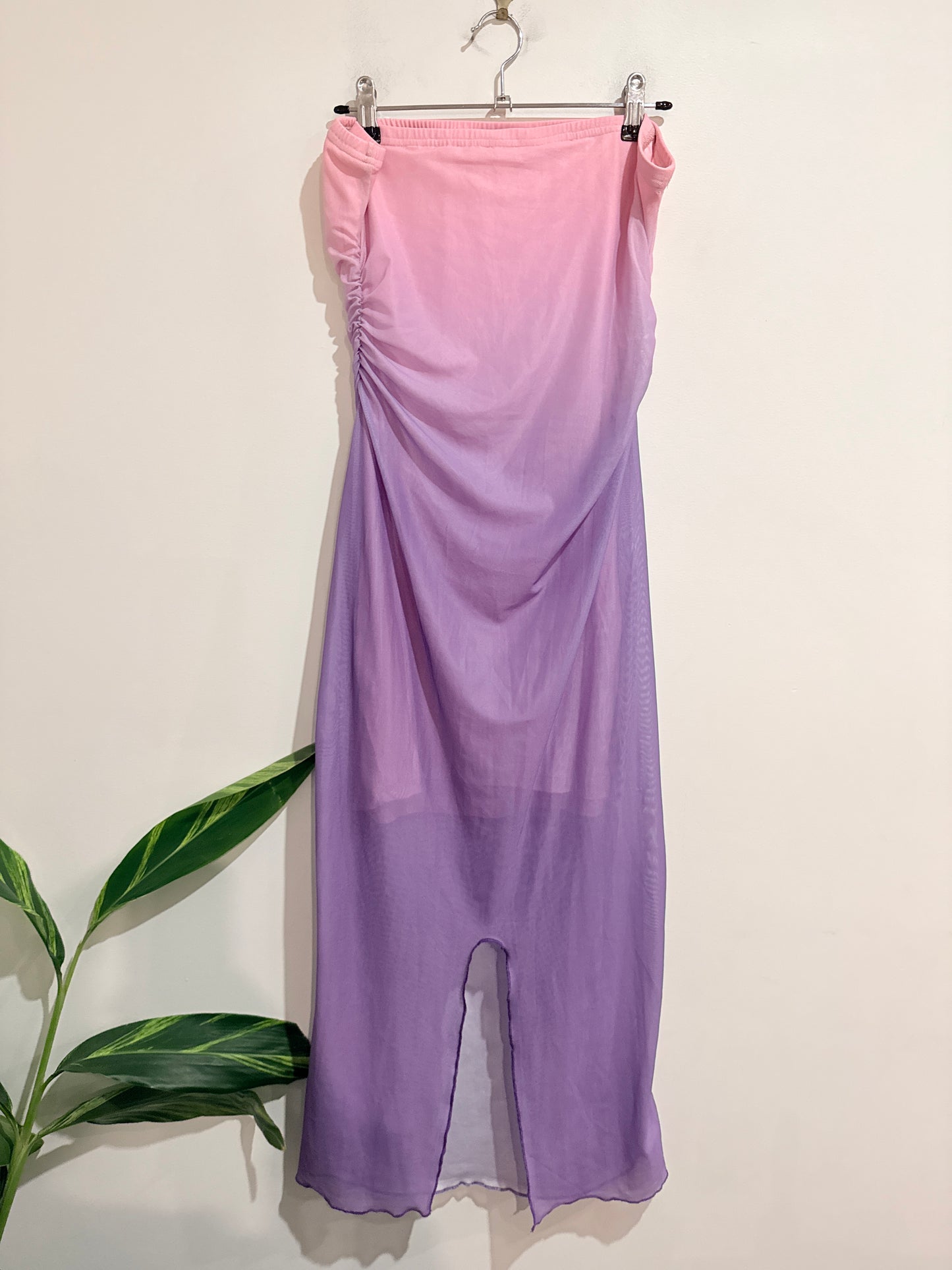 Mesh Ruched Maxi Dress Size L | U/Arm to U/Arm 42cm