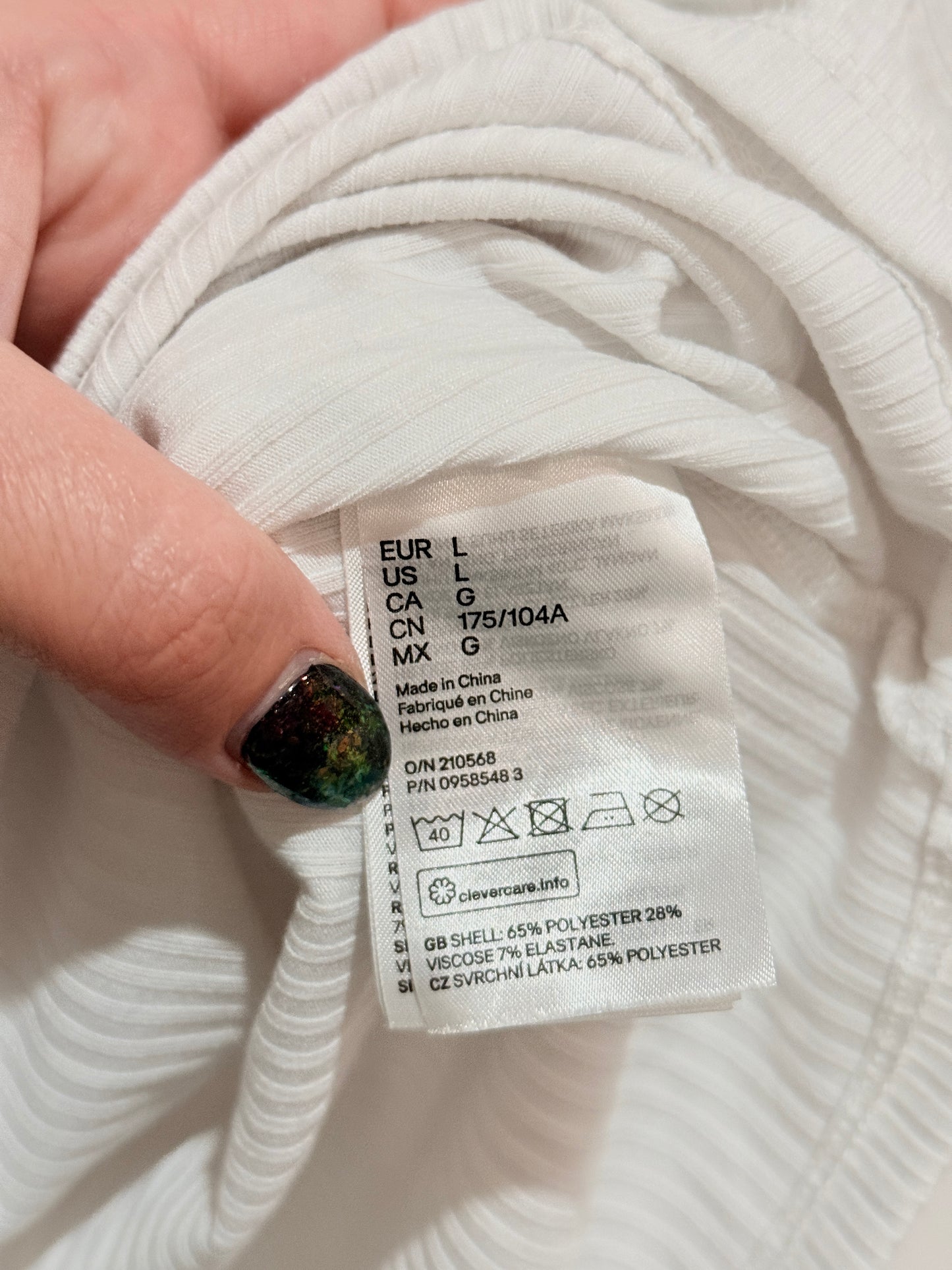 H & M Ribbed Wrap Crop Top Size L