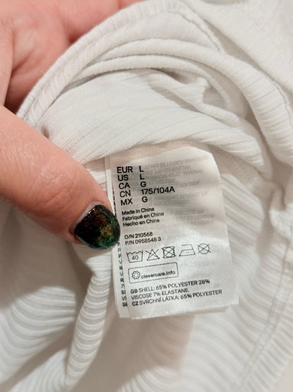 H & M Ribbed Wrap Crop Top Size L