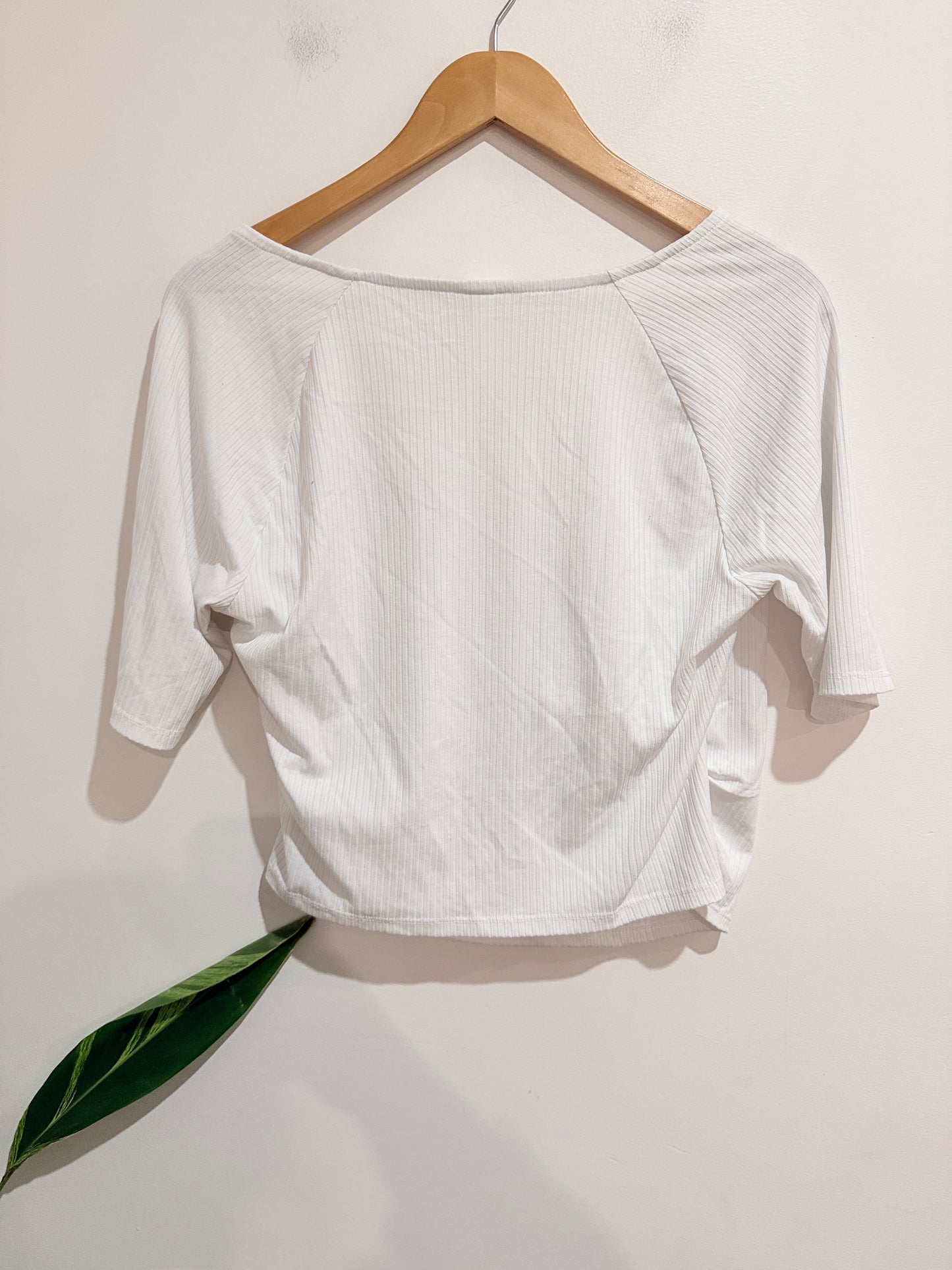 H & M Ribbed Wrap Crop Top Size L