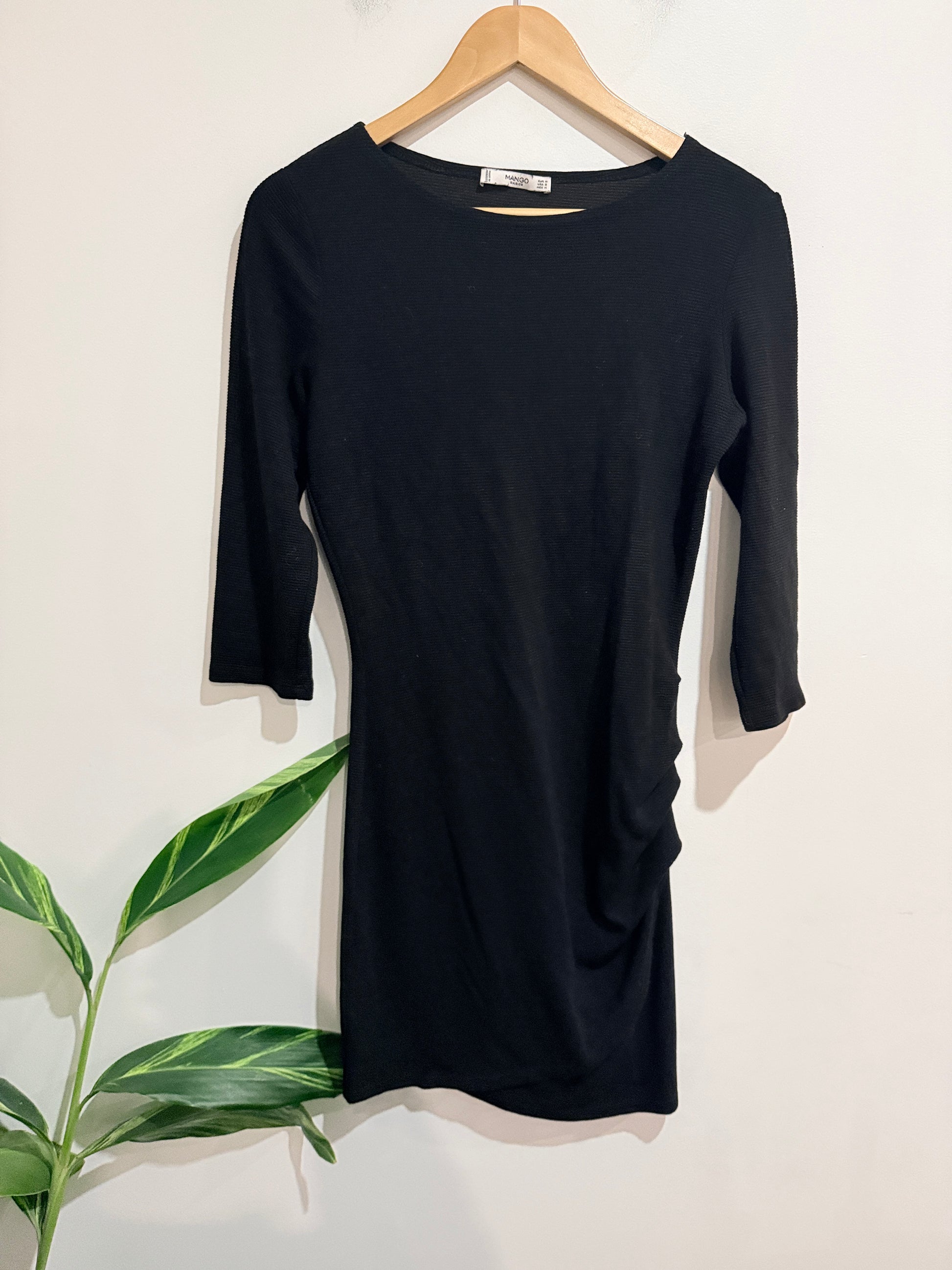 Mango Ruched Side Day Dress Size M