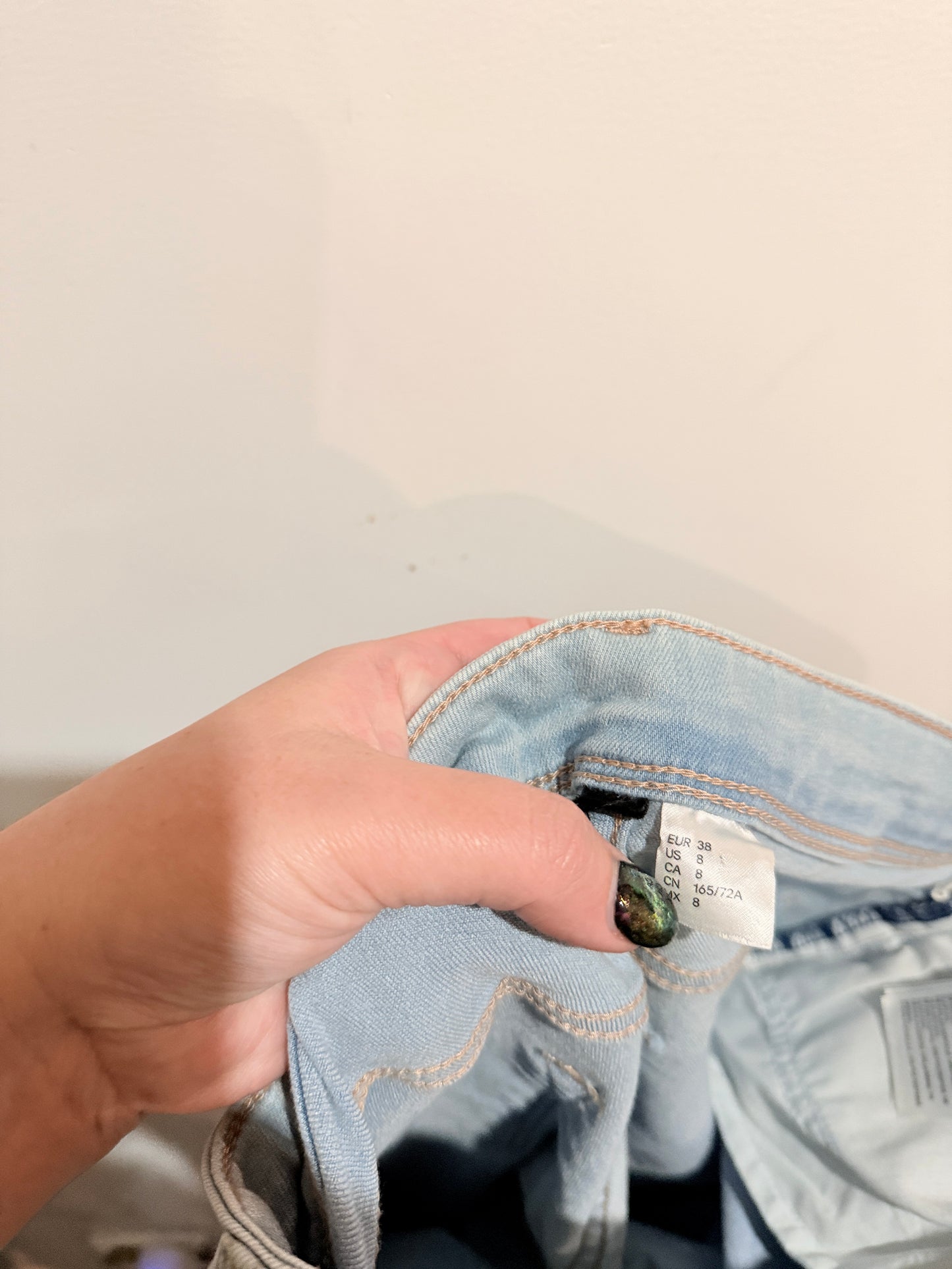 Brand Unknown High-rise Light-wash Skinny Jeans Size 38 | Waist: 70cm
