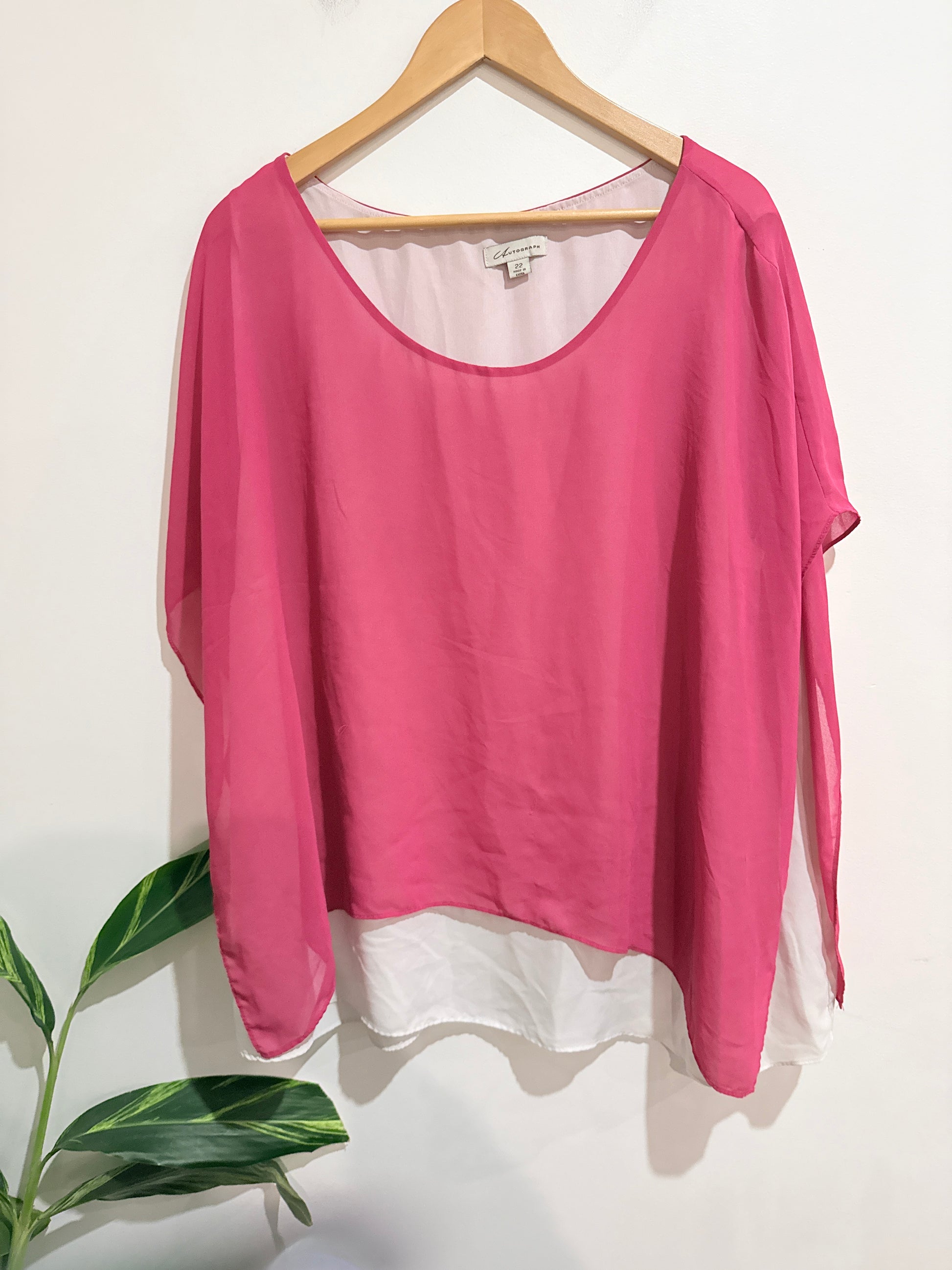 Autograph Two-layer Chiffon Blouse Size 22