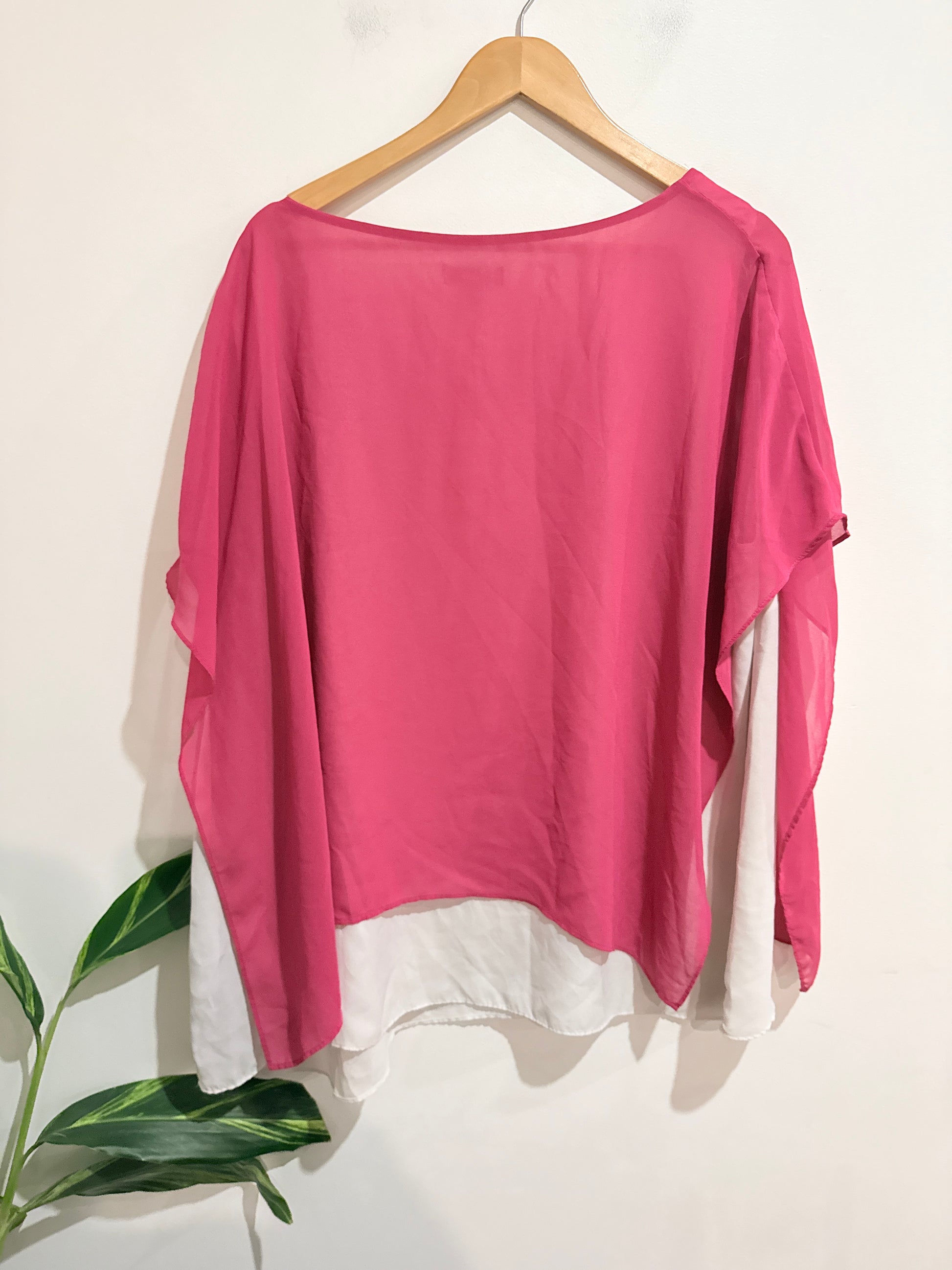 Autograph Two-layer Chiffon Blouse Size 22