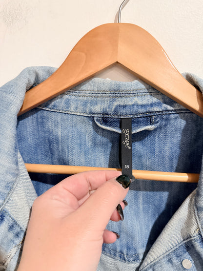 Garage Light Indigo Denim Jacket Size 18