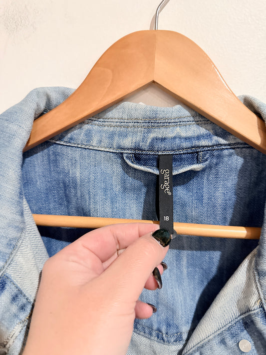 Garage Light Indigo Denim Jacket Size 18