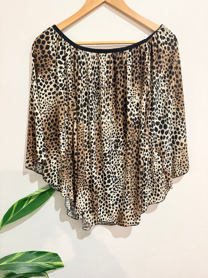 Animal Print Poncho Style Top