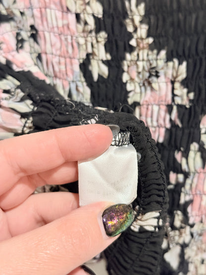 Mirrou Floral Chiffon Smocked Crop Top Size 12