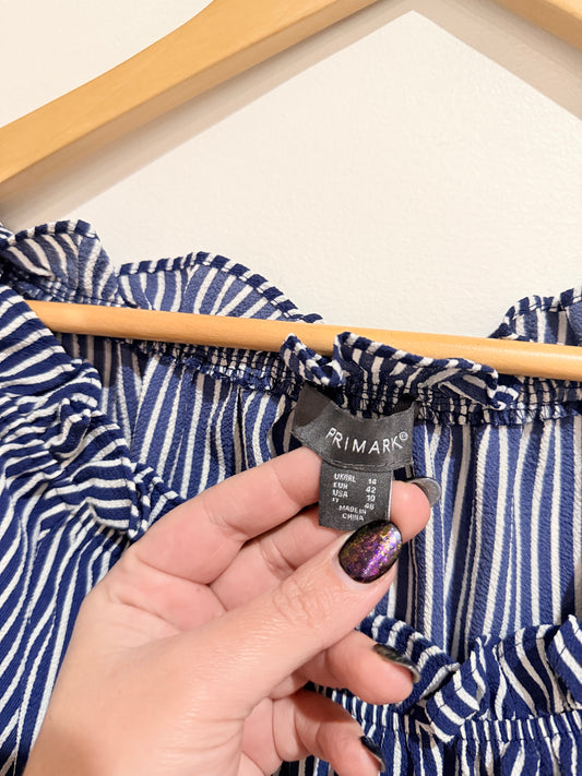 Primark Striped Off-the-shoulder Top Size 14