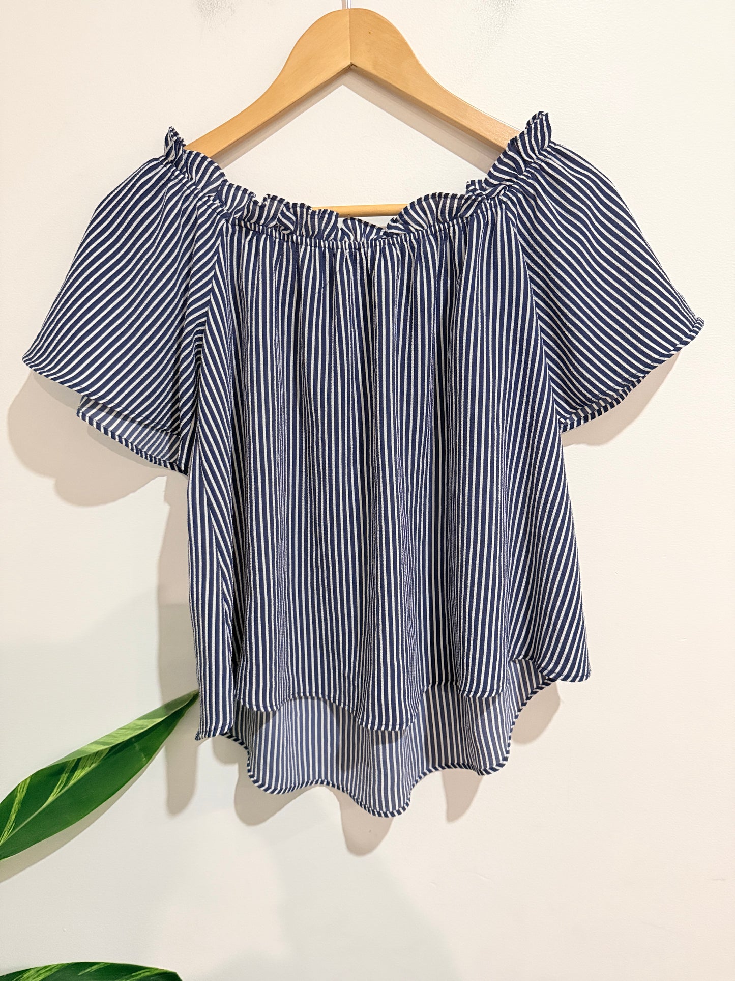 Primark Striped Off-the-shoulder Top Size 14